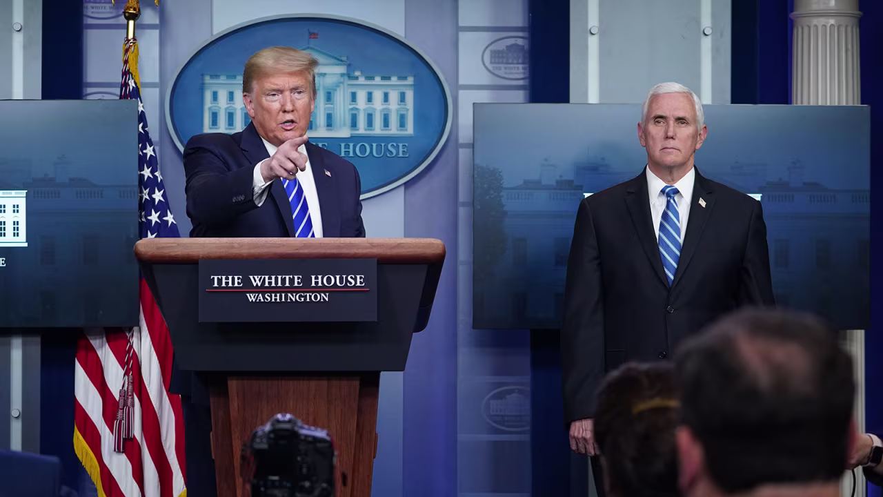 US President Donald Trump speaks during the daily briefing on the novel coronavirus in the Brady Briefing Room of the White House on April 23.